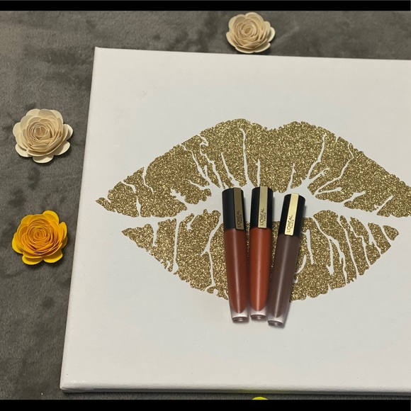 Bundle of 3 Lip MatteColor& GoldLip Glitter Canvas - Picture 3 of 8